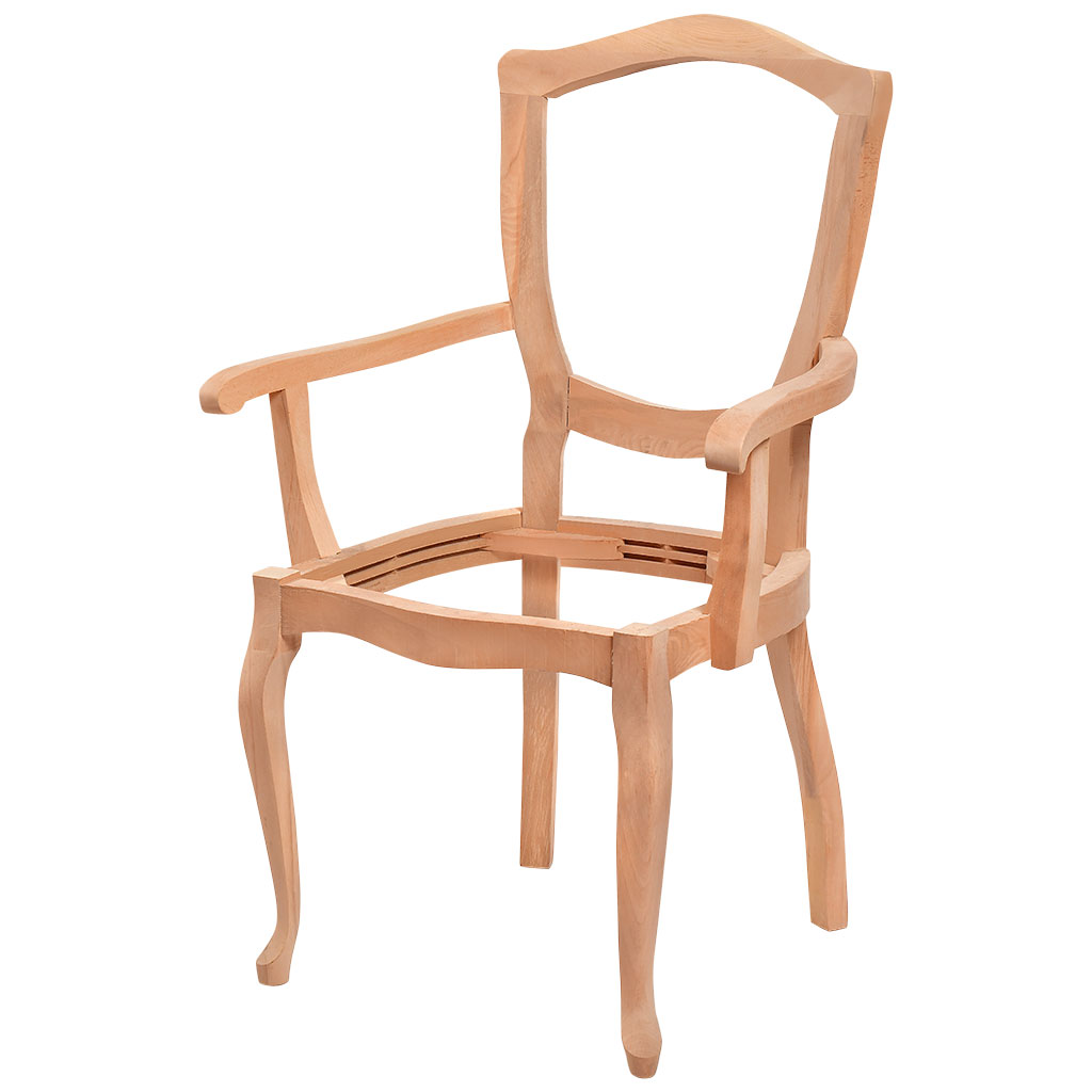 Skeleton wooden chair with arms