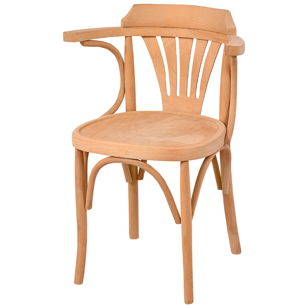 Skeleton wooden chair with arms