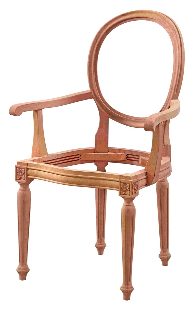 Skeleton wooden chair with arms