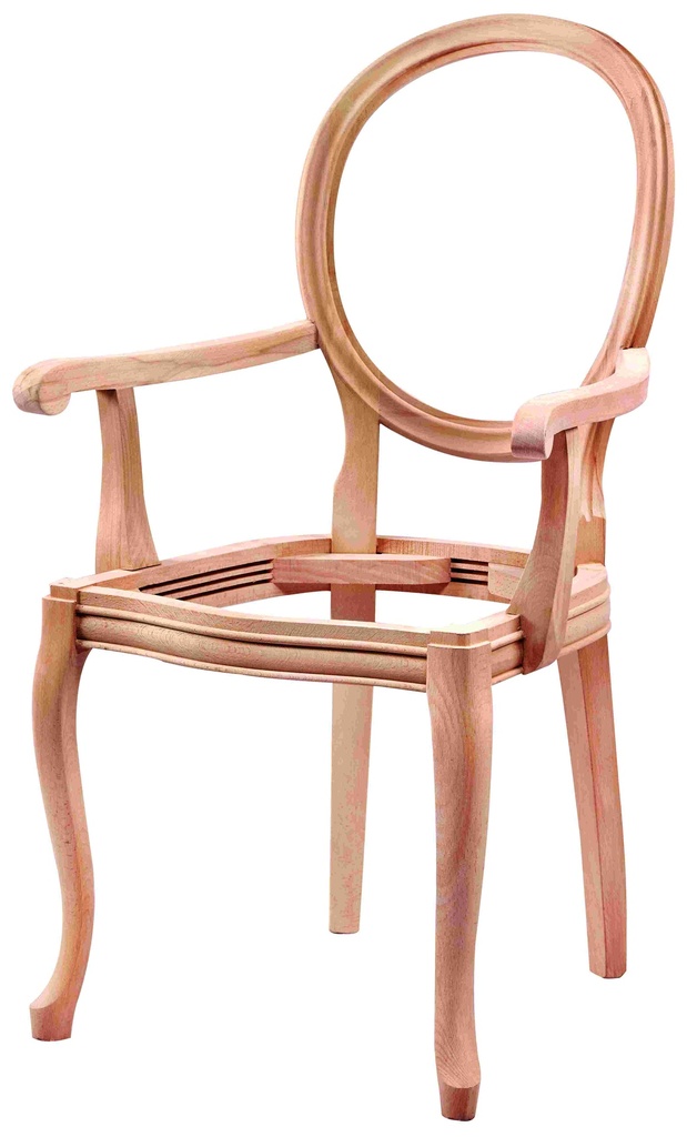 Chaise en bois squelette avec bras