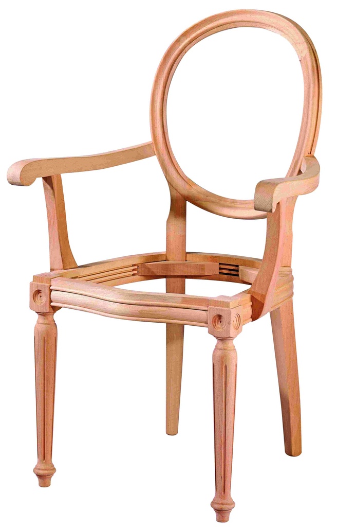 Chaise en bois squelette avec bras