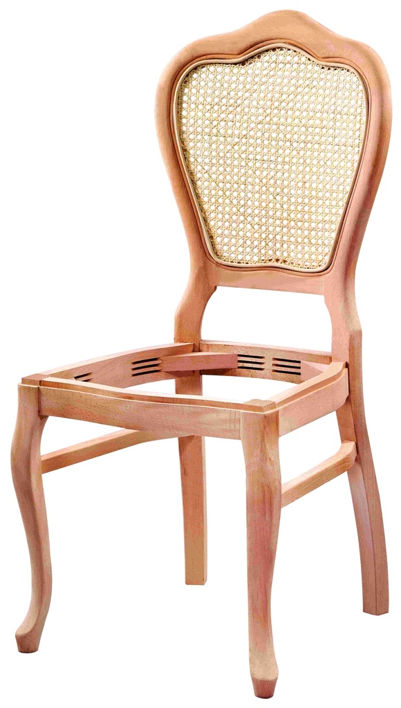 Skeleton wooden chair with rattan