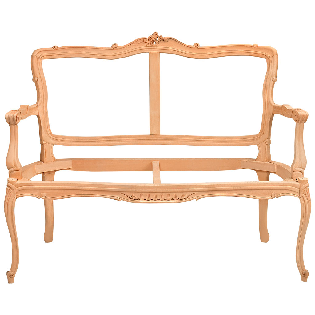 Sofa en bois squelette avec sculpture