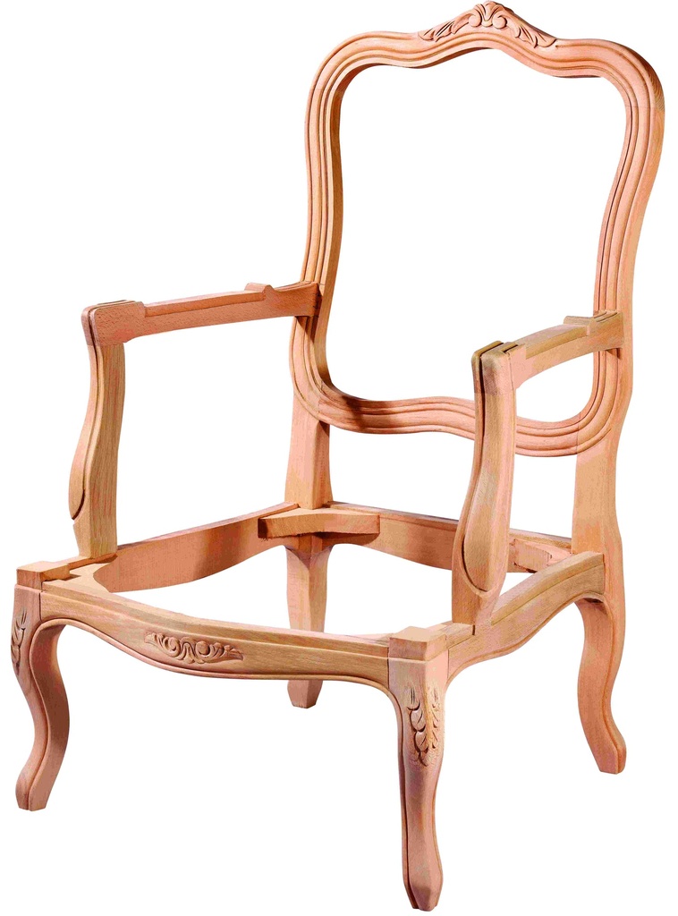 Fauteuil squelette en bois avec sculpture