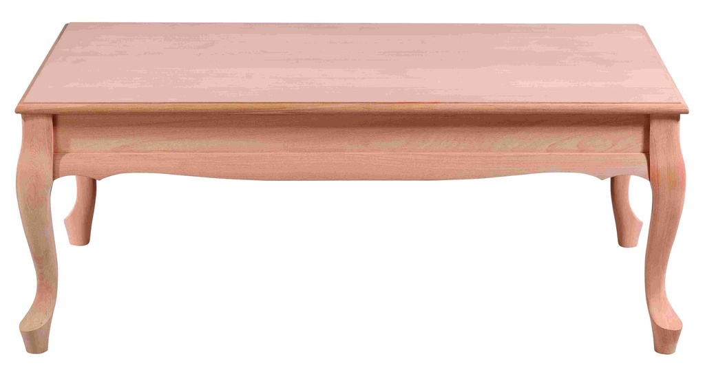 The wooden rectangular coffee table