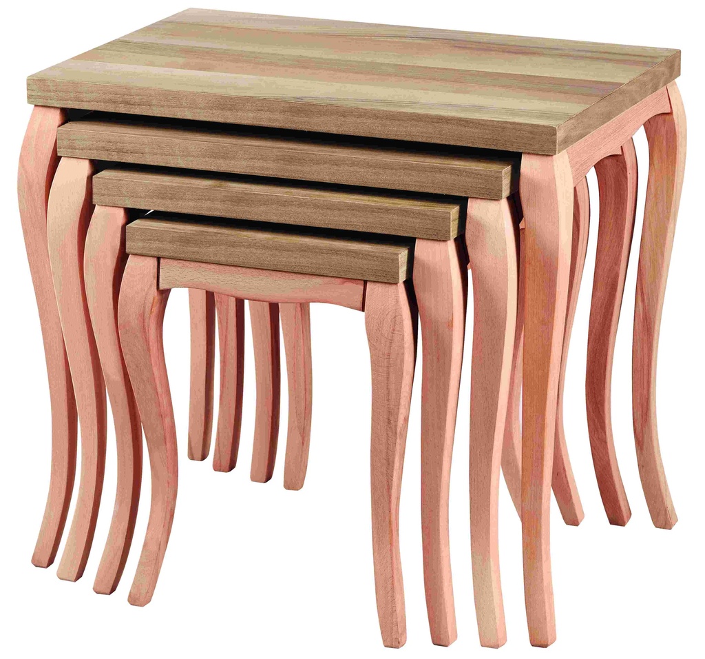 Set von Holztischen mit Walnussfurnier