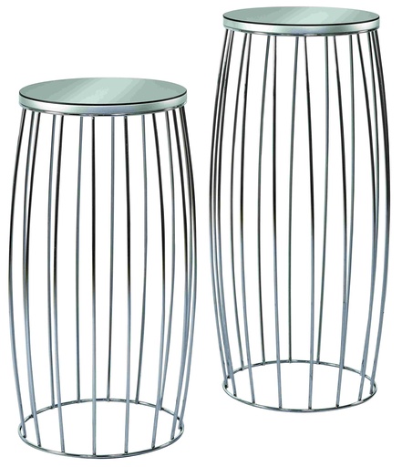 [B-100] Set of round metal tables