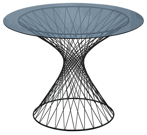 [TEL-101] Table en métal avec comptoir en verre