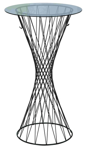 [TEL-107] Table de bar en métal avec comptoir en verre