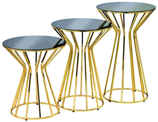 [Z-301] Set of 3 round metal tables