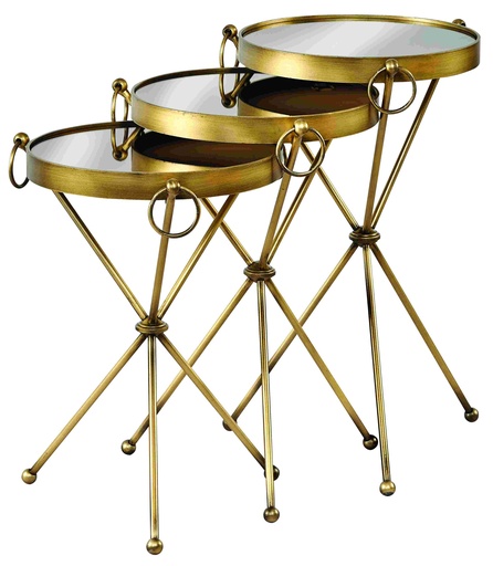 [Z-305] Set of 3 round metal tables