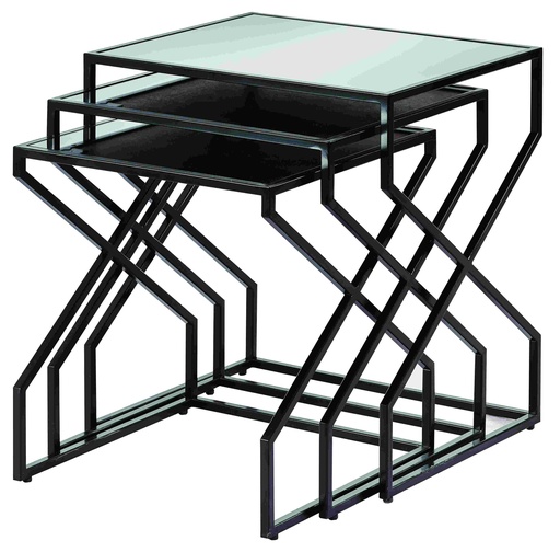 [Z-308] Set of 3 rectangular metal tables