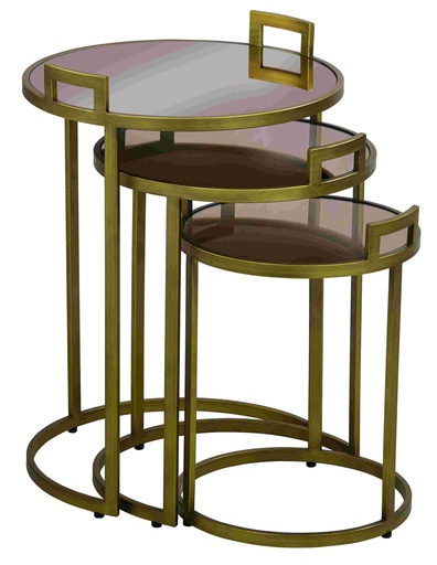 [Z-318] Set of 3 round metal tables