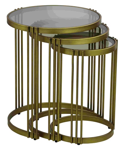 [Z-339] Set of 3 round metal tables