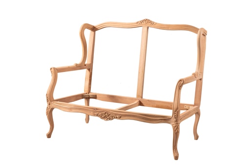 [6150N] Sofa en bois squelette avec sculpture