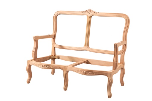 [6155N] Sofa en bois squelette avec sculpture