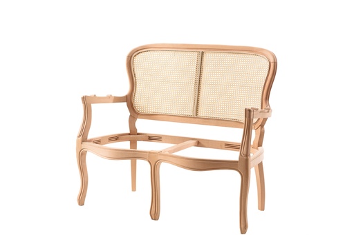 [6162N] Holz Sofa Skelett mit Rattan