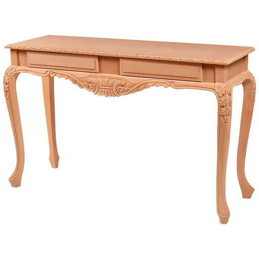 [5534C] Wooden console with sculpture