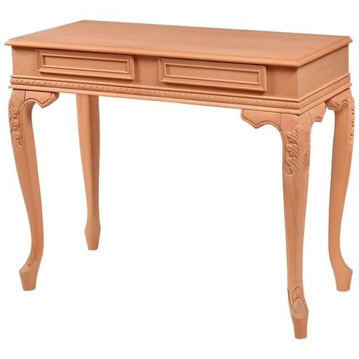 [5570C] Wooden console with sculpture