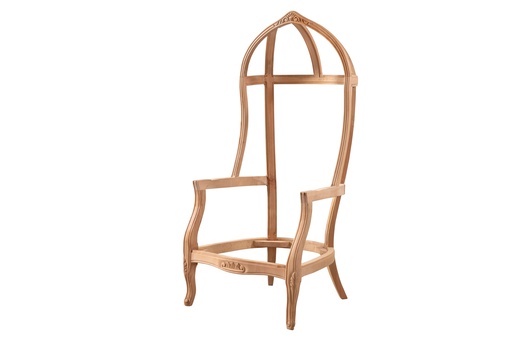 [6140N] Fauteuil squelette en bois avec sculpture