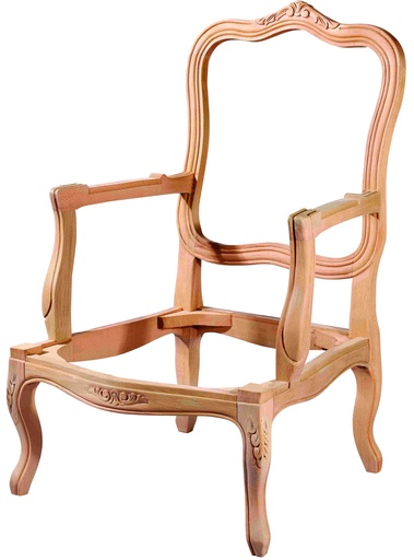 [BRJ-109] Fauteuil squelette en bois avec sculpture