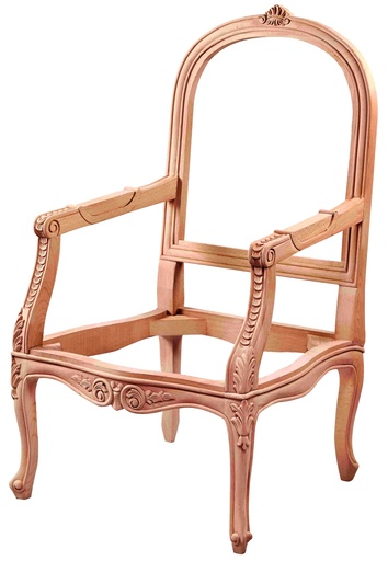 [BRJ-119] Fauteuil squelette en bois avec sculpture