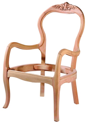 [BRJ-122] Fauteuil squelette en bois avec sculpture