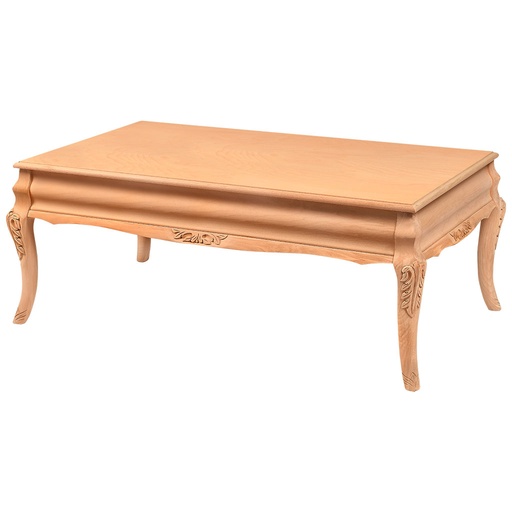 [5458C] La table basse rectangulaire en bois avec sculpture