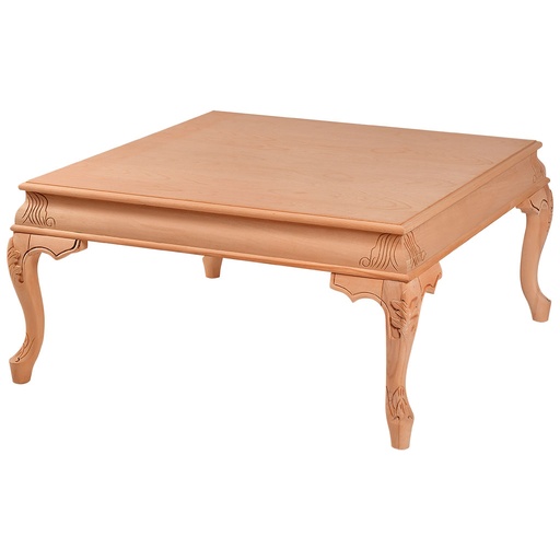 [5470C] La table basse rectangulaire en bois avec sculpture