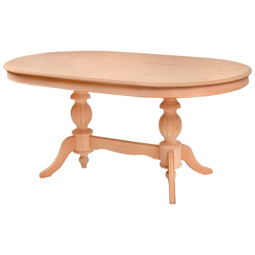 [6215C] Fixed wooden oval table