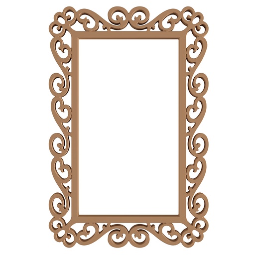 [7017C] The rectangular mirror frame in MDF