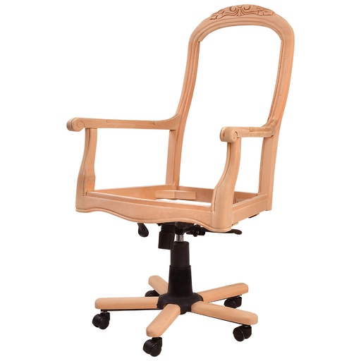 [6774C] Skeleton Wooden Office Chair with sculpture