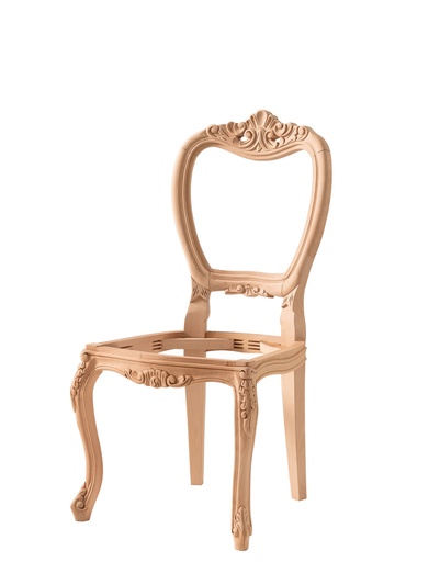 [5534N] Skeleton wooden chair with sculpture