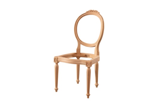 [5596N] Skeleton wooden chair with sculpture