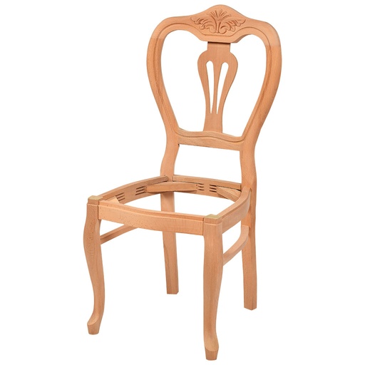 [5759C] Skeleton wooden chair with sculpture