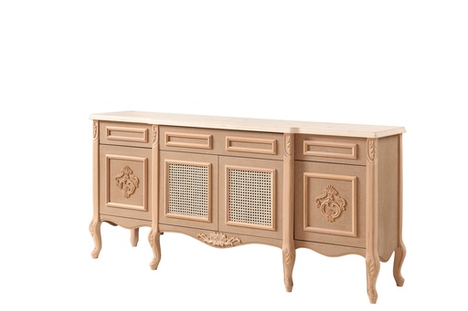 [4123N] Wood and MDF maid with rattan