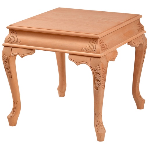 [5435C] Square wooden table with sculpture