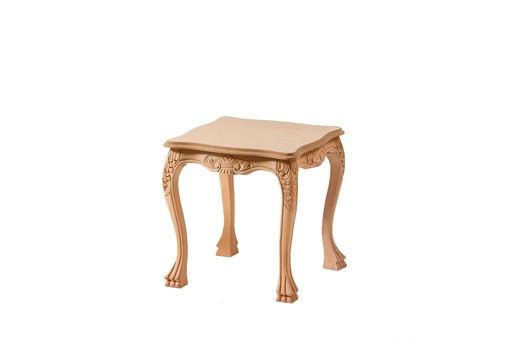 [8116-1N] Table en bois carré avec sculpture