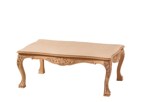 [8116N] La table basse rectangulaire en bois avec sculpture