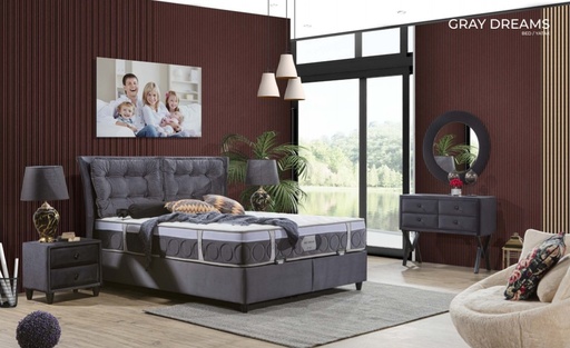 UPHOLSTERED BED GRAY DREAMS